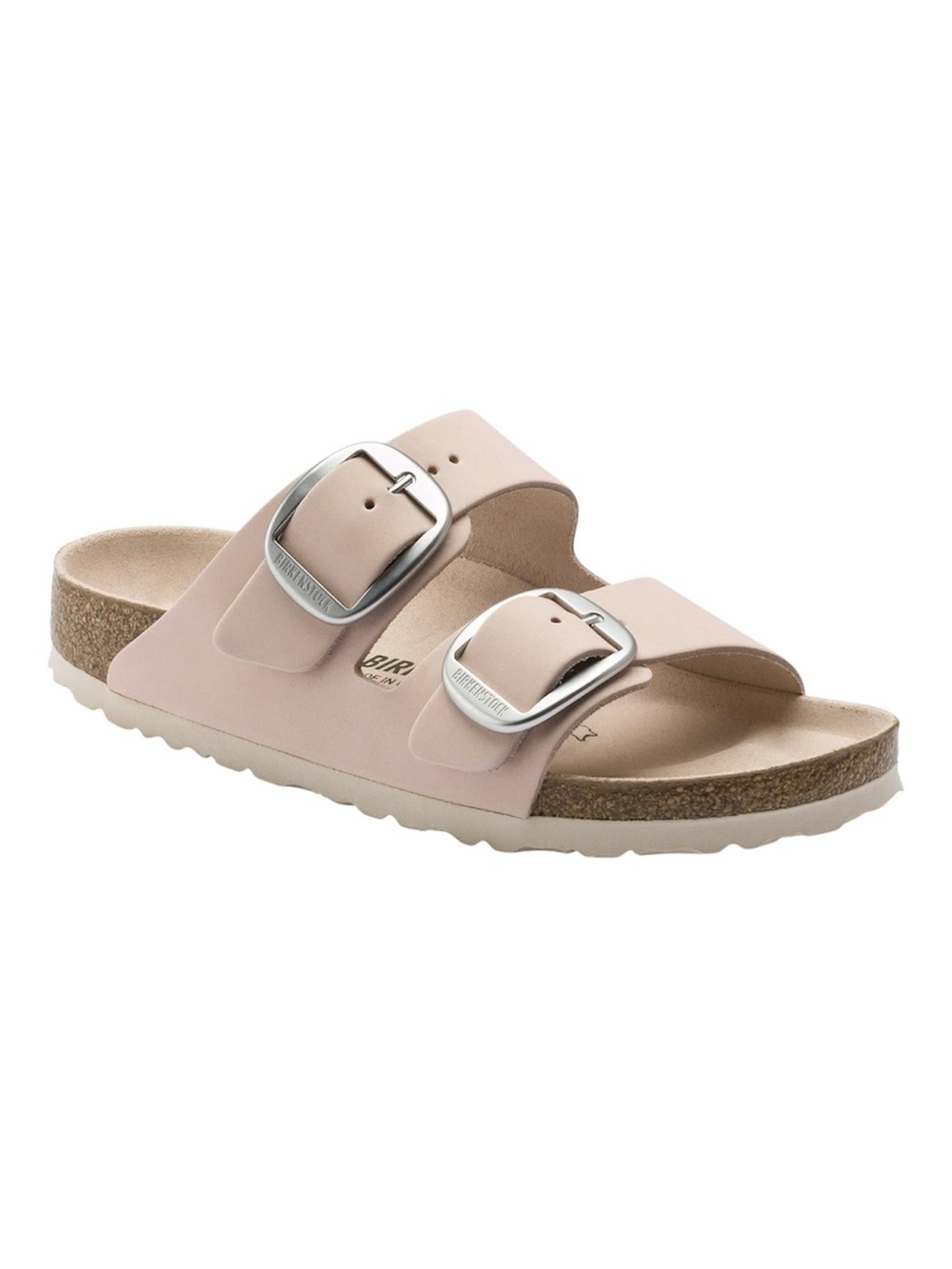 Birkenstock Arizona Big Buckle Nubuck in Pink/Light Rose/Silver Size 39